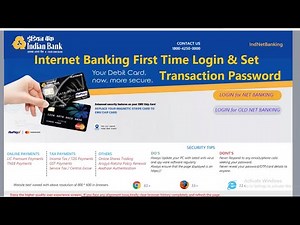 Indian Bank : Internet Banking First Time Login & Set Transaction Password