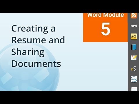 WORDS : Module 05 SAM TRAINING Creating a Resume and Sharing Documents PART 1