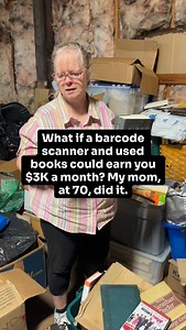 What if a barcode scanner and used books could earn you $3K a month? My mom, at 70, did it. Comment "Books" to learn how to scan barcodes and get step-by-step help. @go2lister #amazonfba #workfromhome #makemoneyonline #thrifting #sidehustle | Raiken Profit