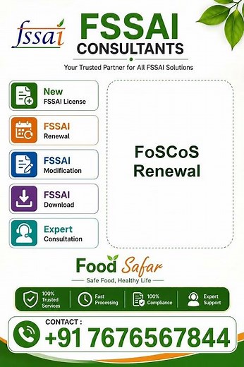 Apply for FoSCoS Renewal | Expert FSSAI Consultants | Food Safar