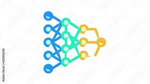 program hierarchy artificial intelligence color icon animation