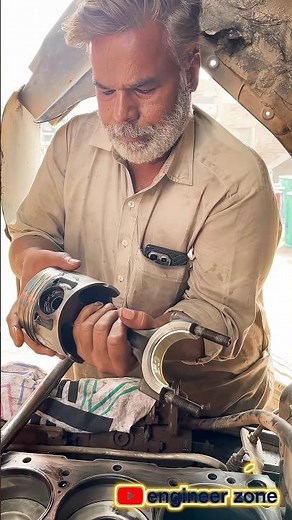 🔥 6 Cylinder Diesel Piston Installation | Complete Engine Rebuild Process Step by Step #Shorts