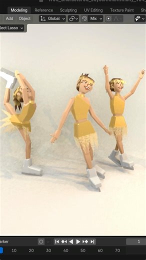 Week 5 Assignment - Sketching In Blender with Azusa Tojo’s class #blender3d #figureskating #alysaliu