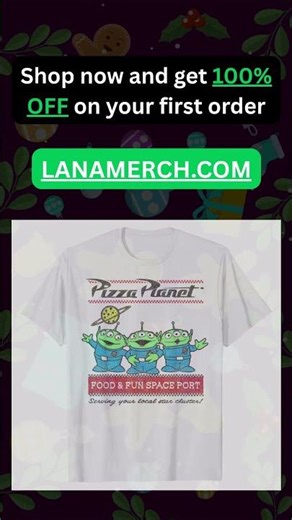 Disney Pixar Toy Story Pizza Planet Aliens Graphic T-Shirt