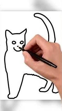 [Shorts] 🐱 How to draw a Cat | Step by step tutorial to draw and color Cat | Pencil to Palette