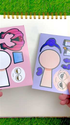 KPOP DEMON HUNTERS x HUNTRIX Paper Book DIY ✅ #asmr #kpop #huntrix #papercraft #diy #sticker