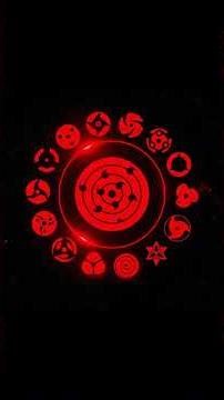 All Sharingan & Rinnegan Evolution (Naruto) - Spinning Loop | Hologram Ready (Black Screen)