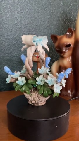 Nuova Capodimonte Flower Basket From Italy, Forget Me Nots Hand Made and Painted, Very Collectable With Sticker! - Etsy