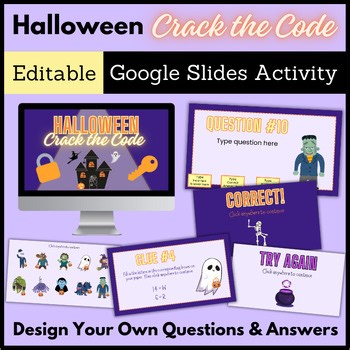 Halloween Crack the Code EDITABLE Design Your Own Game Digital Resource