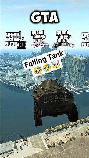 Dropping a Tank From the Highest Point in GTA Games #gta #gta5 #gaming