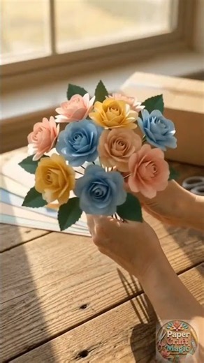 🎠 DIY Paper Flower Ferris Wheel | Amazing Handmade Miniature #Shorts