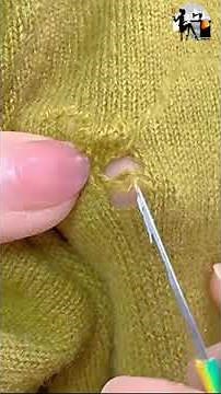 Darning a thin wool sweater