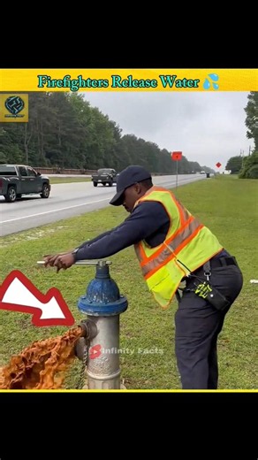 🚒💧 Why Do Firefighters Release Water From Hydrants? 🔥😱 #firefighter #water #shorts