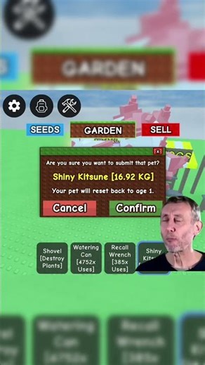 Mutation On Kitsune 😭 #roblox #growagarden #shorts