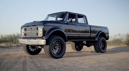 This 1969 Chevrolet C40 custom pickup checks all the right boxes! Whether you are driving down the road or hitting the off-road trails, you are sure to turn heads with this custom C40 powered by a 6.0-liter LS engine with a 4L80 automatic transmission. Available for purchase: http://bit.ly/1969ChevroletC40CustomPickup Barrett-Jackson Collection Showroom welcomes you by appointment only. | Barrett-Jackson