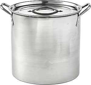 IMUSA 16Qt Stainless Steel Stock Pot with Lid, Large Cooking Pot for Soups, Boiling Seafood, Pasta, Stews, and Family Meals