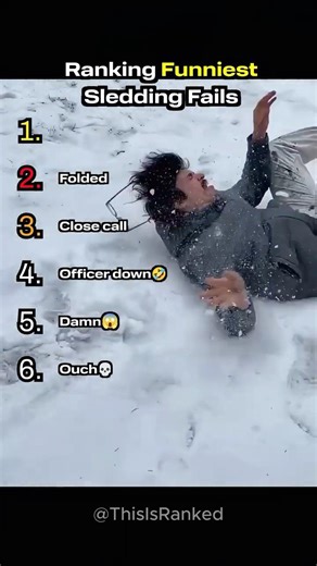 Ranking Funniest Sledding Fails! #shorts