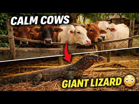 Cows & Giant Monitor Lizard | Unique 4K Nature ASMR with Relaxing Sounds - No Talking