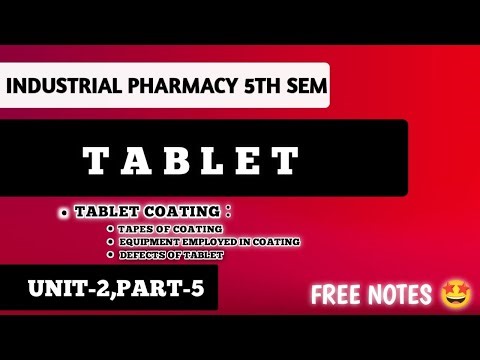 Tablet Coating ( Complete ) |Formulation | Employed Equipment | Types of Coating |Unit-2,Part-5