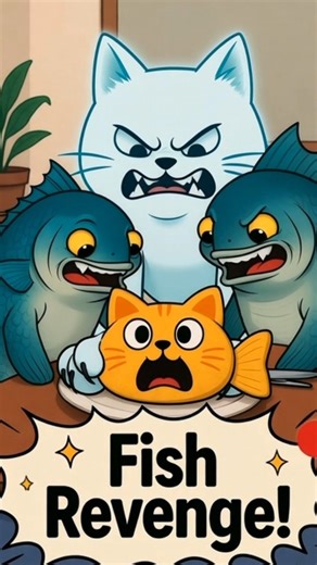 Angry fish eating cat 😡🍽️ #funnyvideo #shortsfeed #shortvideo