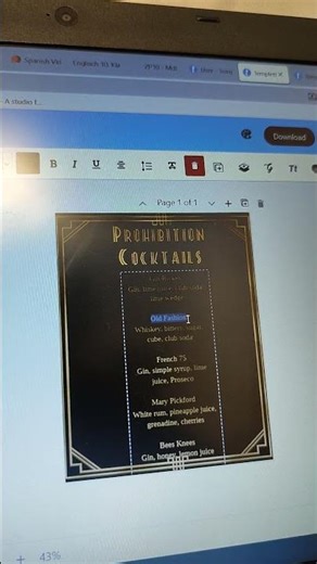 How edit menu on the templatte
