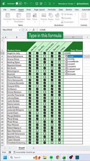 Attendance Tracker in Excel‼️ #excel