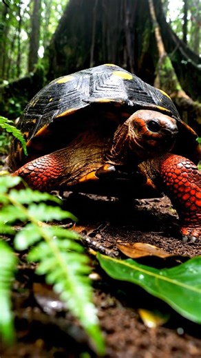 Slow steps, vibrant colors, and pure jungle magic ✨ This Red-Footed Tortoise shows why the rainforest is full of tiny wonders. 🐢🌿 #RedFootedTortoise #RainforestCreatures #WildlifeEncounter #NatureMagic #JungleExploration | Dear Turtles
