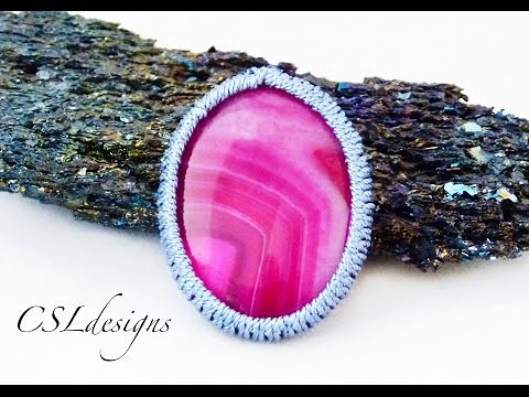 Bezel set macrame cabochon