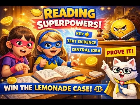 Reading Superpowers for Kids 🍋⚖️ | Key Ideas, Text Evidence & Central Idea (Lemonade War)