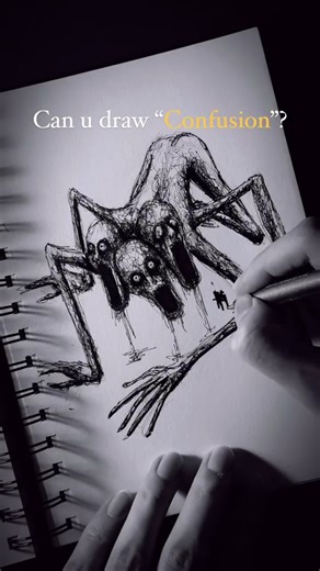 Can you draw "Confusion" #darksketch #darksound #inkofdarkness #viral #scary #america #unitedstates