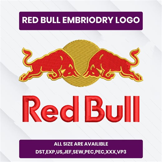 Red Bull Logo Embroidery Design – Digital File for Jackets, Caps, Patches, Bags, and Custom Motorsport & Racing Apparel - Etsy Canada