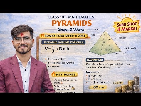 📘 CLASS 10 – MATHEMATICSPYRAMIDS (Shapes & Volume)🔥 BOARD EXAM PAPER OF 2081 ⭐ SURE SHOT 4 MARKS! ⭐