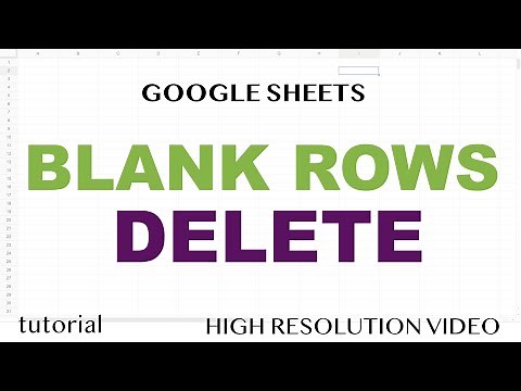 Google Sheets - Delete Empty Rows (Blank Rows)