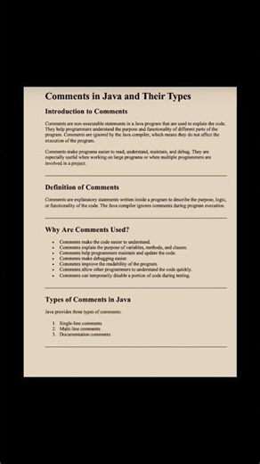 Comments and it’s types in Java | Java programming