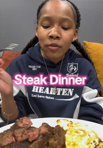 Time to taste test my steak dinner! #fyp #girltok #dinner #steak #tastetest