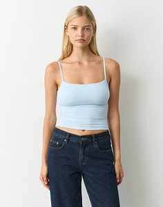 Built-in Bra Thin Strap Cami in Skyline Shine | Glassons AU