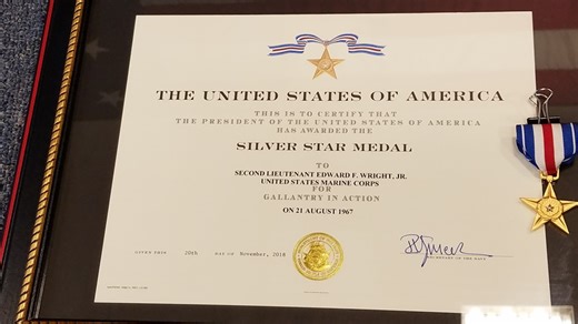 Marine awarded Silver Star 52 years after bravery