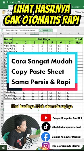 Cara Mudah Copy Paste Sheet Excel yang Sama Persis
