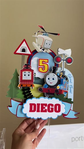 The perfect topper 🚂 #thomasthetrain #caketopper #partydecor #custompartydecor