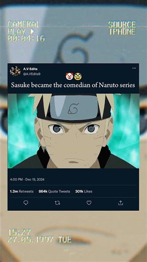 Sasuke the comedian man 🤡 #sasuke #naruto #shorts