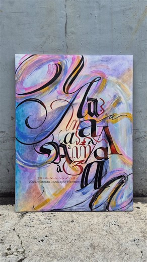 This painting was submitted for a painting competition 2 or 3 months ago. The idea was to show how diversity works in harmony. I put on many kinds of As, Italic, Roman, Blackletter, even A from Bugis letter, Javanese letter, Sundanese letter to show the diversity that if they work on their own way, they can create harmony that is simply beautiful for the eyes. The painting doesn't get any award, but I love this piece so much. Media is pastel and acrylic on 60x80 cm canvas. It's available to purc