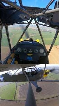 Slipping a Piper Cub (1943 L-4 Grasshopper) to landing | Pilot's View
