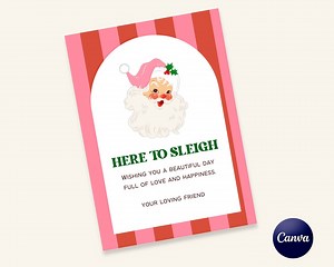 Retro Santa Holiday Card Template: 5x7 Canva Design (digital Download) - Etsy Canada