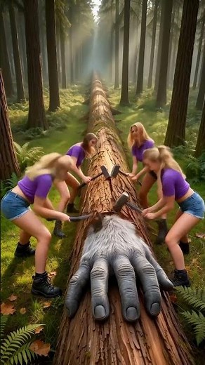 rescue giant white orangutan from large log #animals #funny #shorts