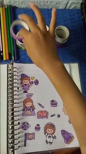 membuat jurnal stiker warna ungu lagi