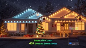 Permanent Outdoor Lights for House,25FT with 20LED Eaves Lights,RGB+Warm/Cool Light, Extension Cable only · Power Supply/Remote Control not Included