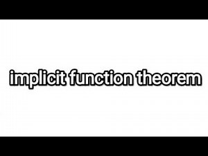 implicit function theorem