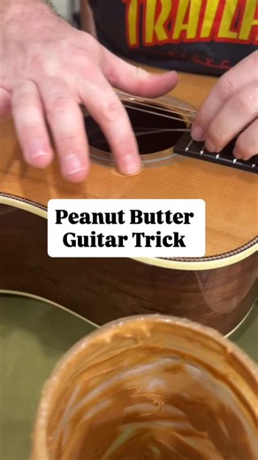 1.2K views · 233 reactions | One way to remove pickguard adhesive is to use creamy peanut butter. #delicious #peanutbutter #guitar #acoustic | Papaw Odell’s | Facebook