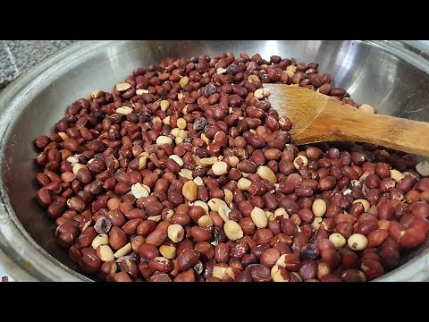 How to roast peanuts on a stove in frying pan with salt