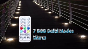 AGPTEK RGB Solar Deck Lights with Remote Control 12 Pack, One-Click Sync Group Control & 10 Light Modes & RGB Chasing, Outdoor Decorative Driveway Marker for Pathway, Dock, Step, Walkway, Yard, Garden